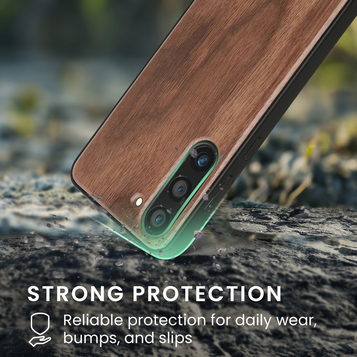 Samsung Galaxy S23 Holz Handyhülle Dunkelbraun KWM000022AK001C