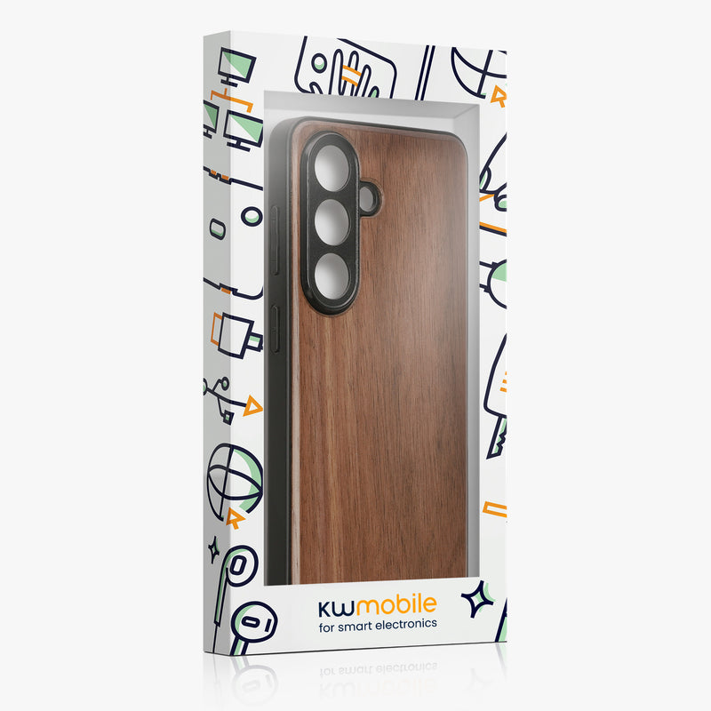 Samsung Galaxy S26 Holz Handyhülle Dunkelbraun KWM000022AO001C