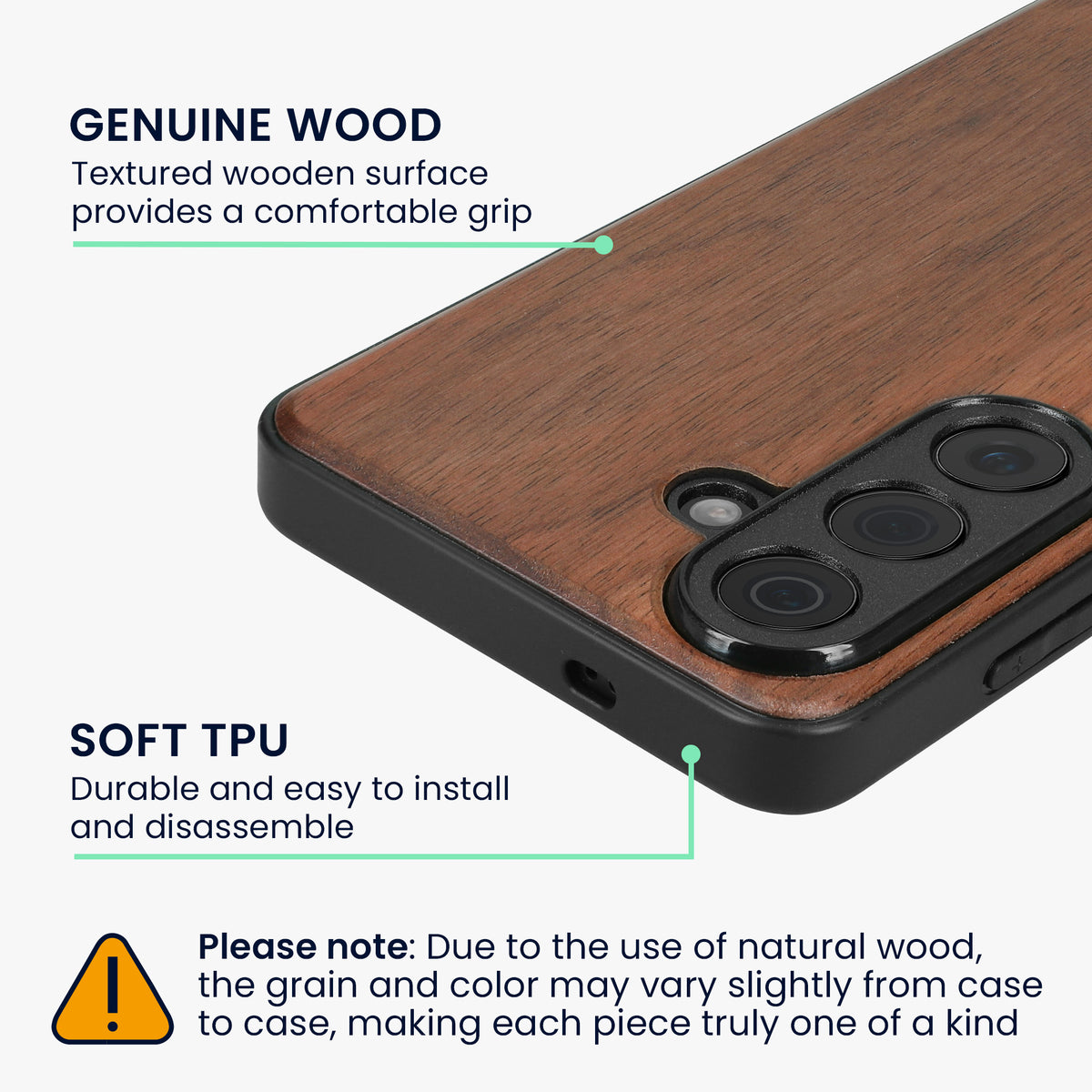 Samsung Galaxy S26 Holz Handyhülle Dunkelbraun KWM000022AO001C