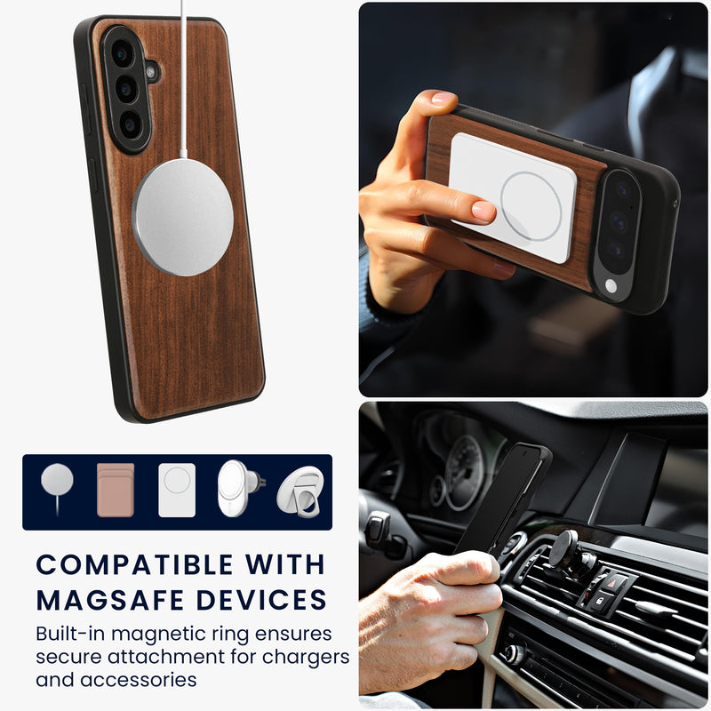 Samsung Galaxy A57 5G Holz Handyhülle mit MagSafe Dunkelbraun KWM000022AP001C