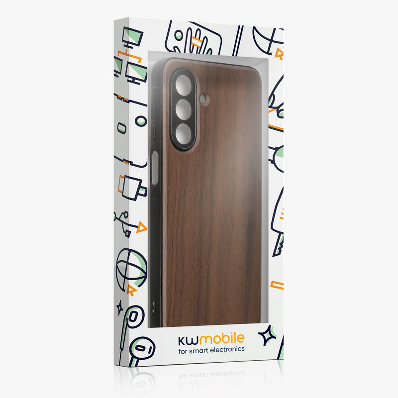 Samsung Galaxy A17 4G / 5G Holz Handyhülle mit MagSafe Dunkelbraun KWM000022AQ001C