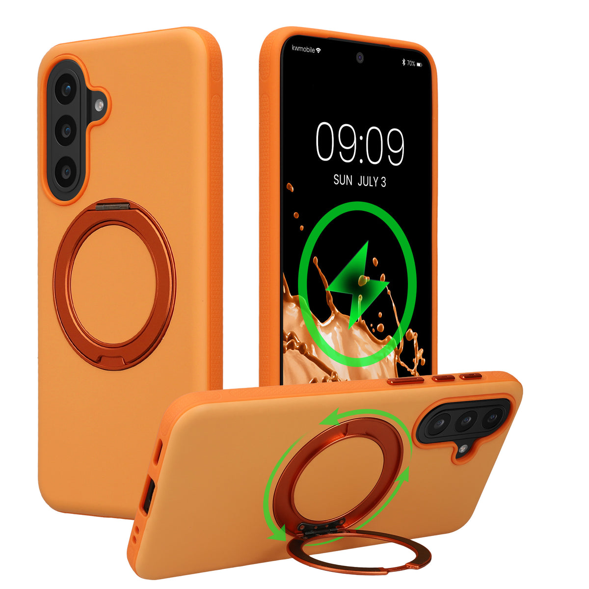 Samsung Galaxy A57 5G Handyhülle mit MagSafe mit Ständer Orange