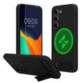 Samsung Galaxy S23 Handyhülle mit MagSafe mit Ständer + Schutzglas Schwarz KWM000022BE001C