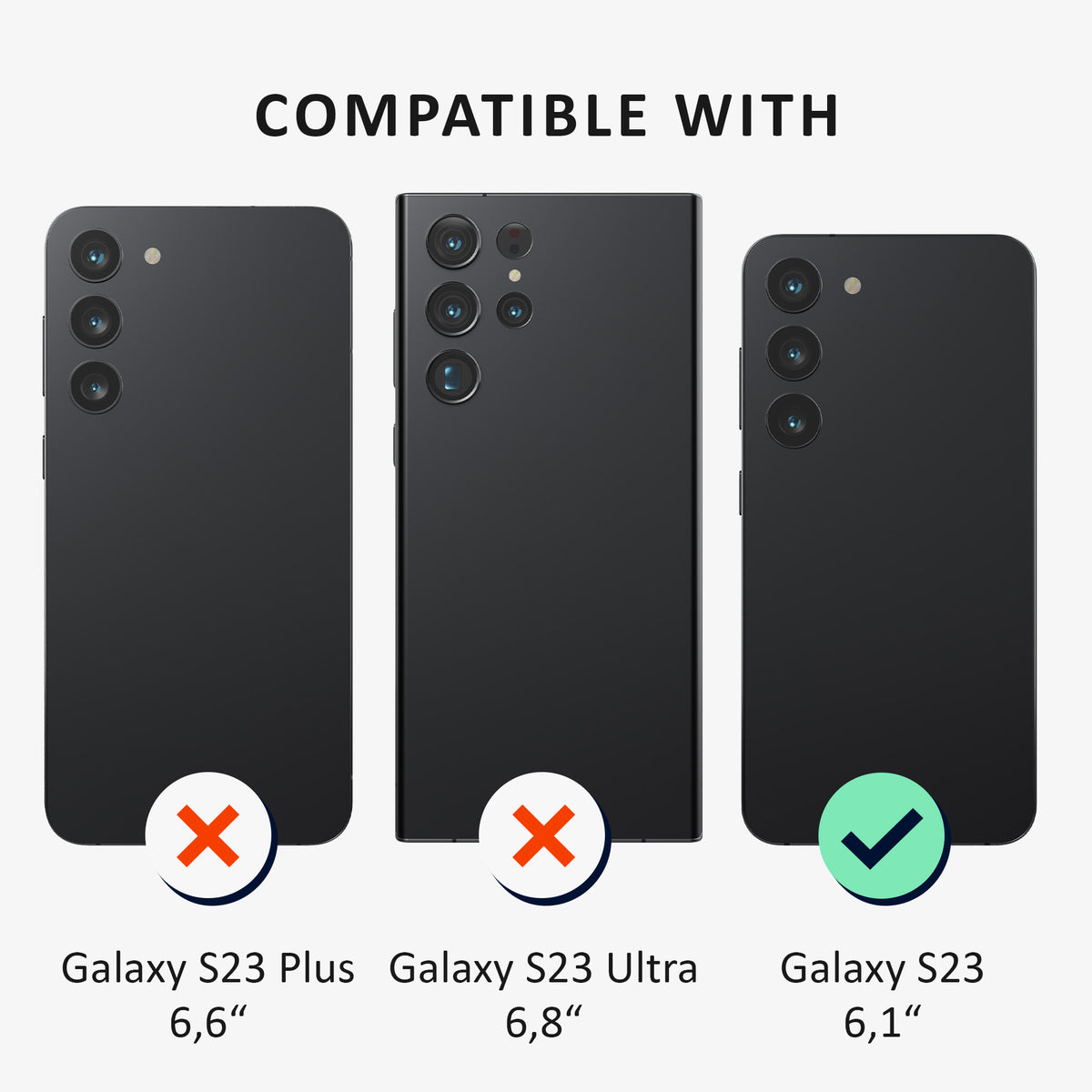 Samsung Galaxy S23 Handyhülle mit MagSafe mit Ständer + Schutzglas Schwarz KWM000022BE001C