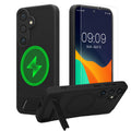 Samsung Galaxy S25 Handyhülle mit MagSafe mit Ständer + Schutzglas Schwarz