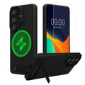 Samsung Galaxy S26 Ultra Handyhülle mit MagSafe mit Ständer + Schutzglas Schwarz