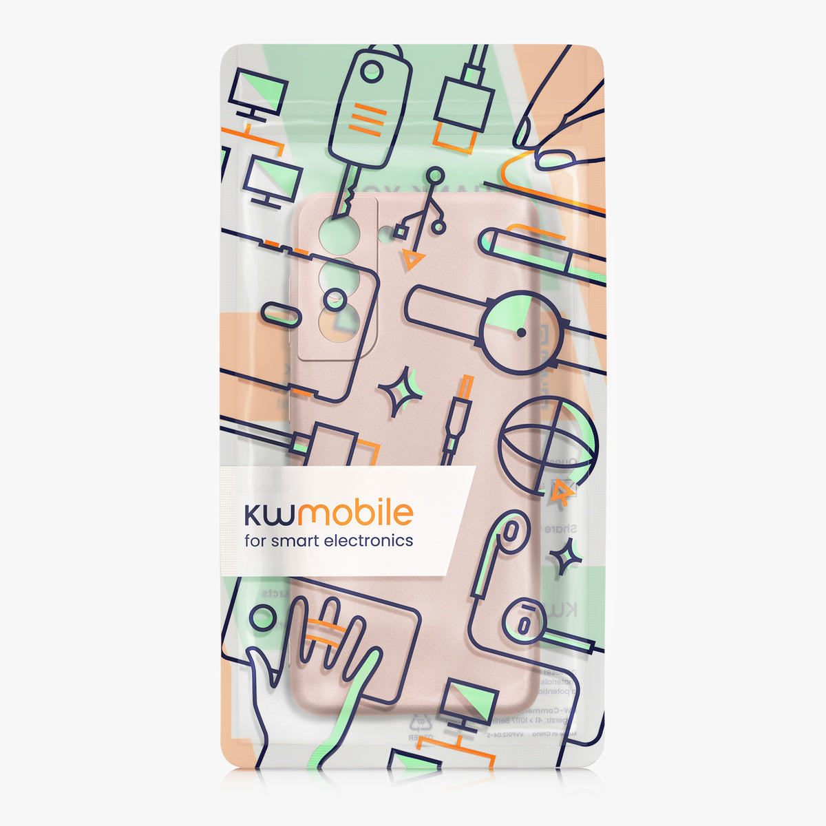 kwmobile Handyhülle für Samsung Galaxy S21 Hülle - weiche Silikon Case metallisch schimmernd - Schutzhülle Cover - Metallic Rosegold Metallic Rosegold