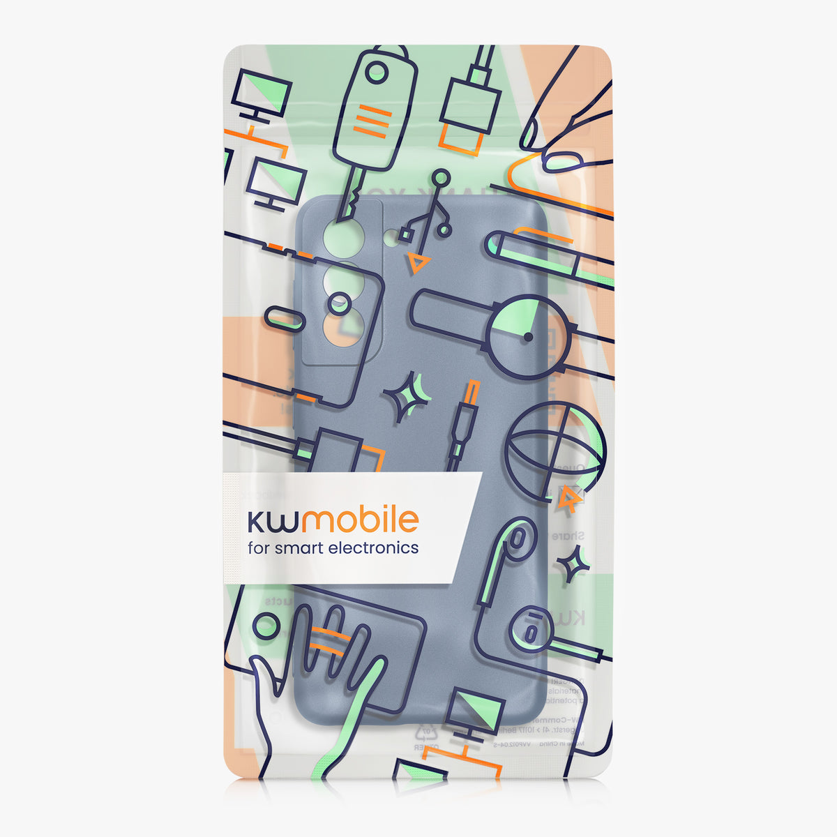 kwmobile Handyhülle für Samsung Galaxy S21 Hülle - weiche Silikon Case metallisch schimmernd - Schutzhülle Cover - Metallic Blau Metallic Blau