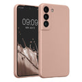 kwmobile Handyhülle für Samsung Galaxy S22 Hülle - weiche Silikon Case metallisch schimmernd - Schutzhülle Cover - Metallic Rosegold Metallic Rosegold