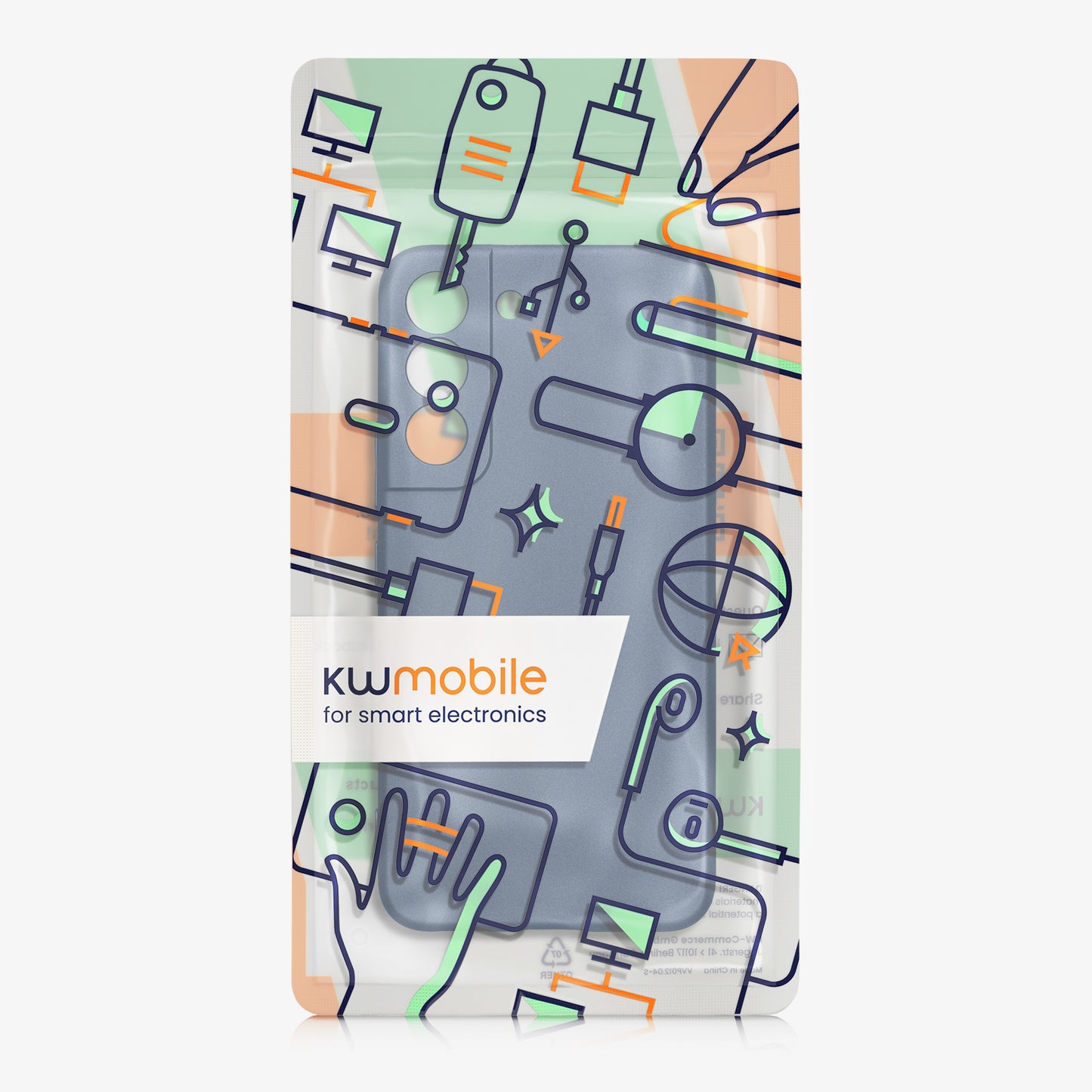 kwmobile Handyhülle für Samsung Galaxy S22 Hülle - weiche Silikon Case metallisch schimmernd - Schutzhülle Cover - Metallic Blau Metallic Blau