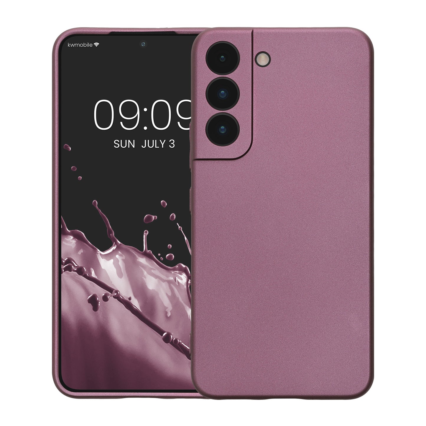 kwmobile Handyhülle für Samsung Galaxy S22 Hülle - weiche Silikon Case metallisch schimmernd - Schutzhülle Cover - Metallic Lavendel Metallic Lavendel