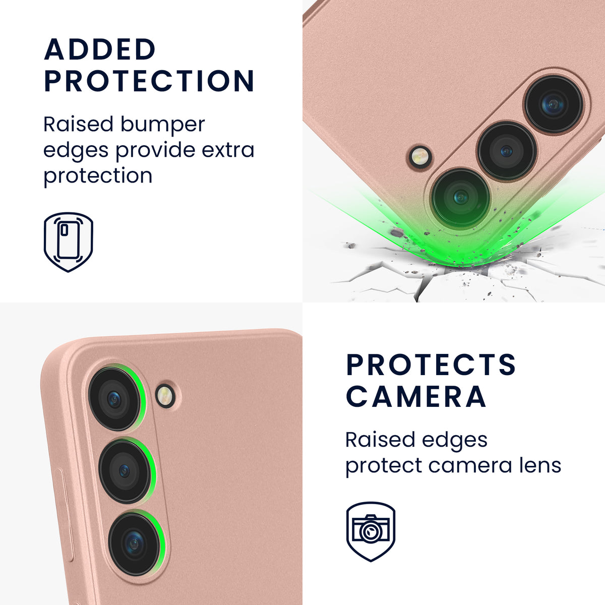 kwmobile Handyhülle für Samsung Galaxy S23 Hülle - weiche Silikon Case metallisch schimmernd - Schutzhülle Cover - Metallic Rosegold Metallic Rosegold