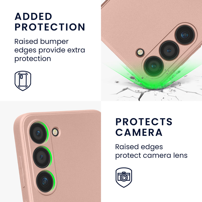 kwmobile Handyhülle für Samsung Galaxy S23 Hülle - weiche Silikon Case metallisch schimmernd - Schutzhülle Cover - Metallic Rosegold Metallic Rosegold