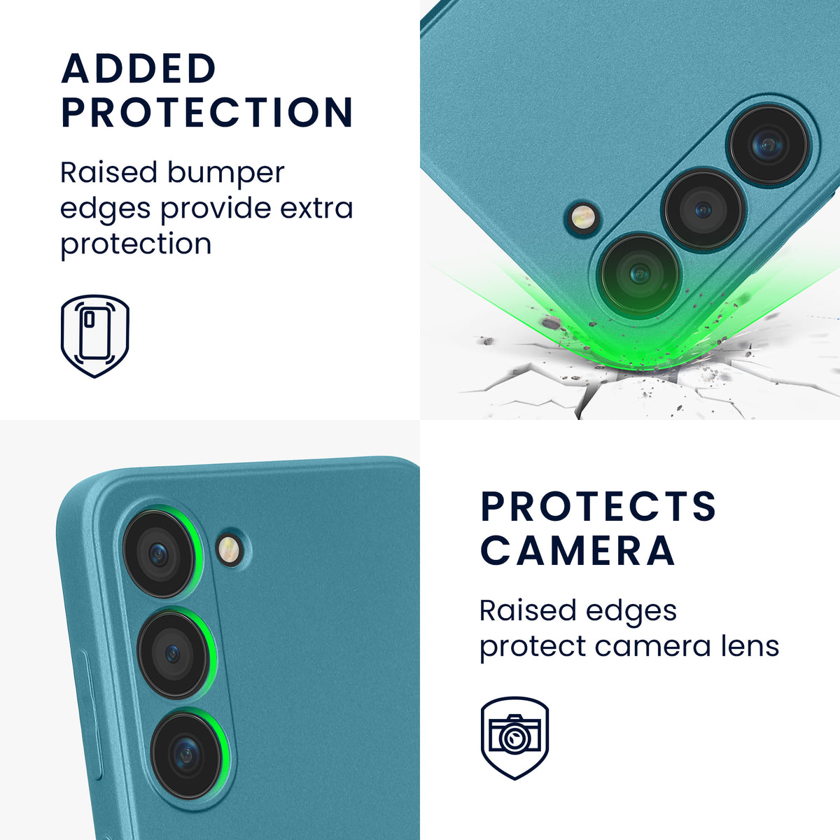 kwmobile Handyhülle für Samsung Galaxy S23 Hülle - weiche Silikon Case metallisch schimmernd - Schutzhülle Cover - Metallic Karibikblau Metallic Karibikblau