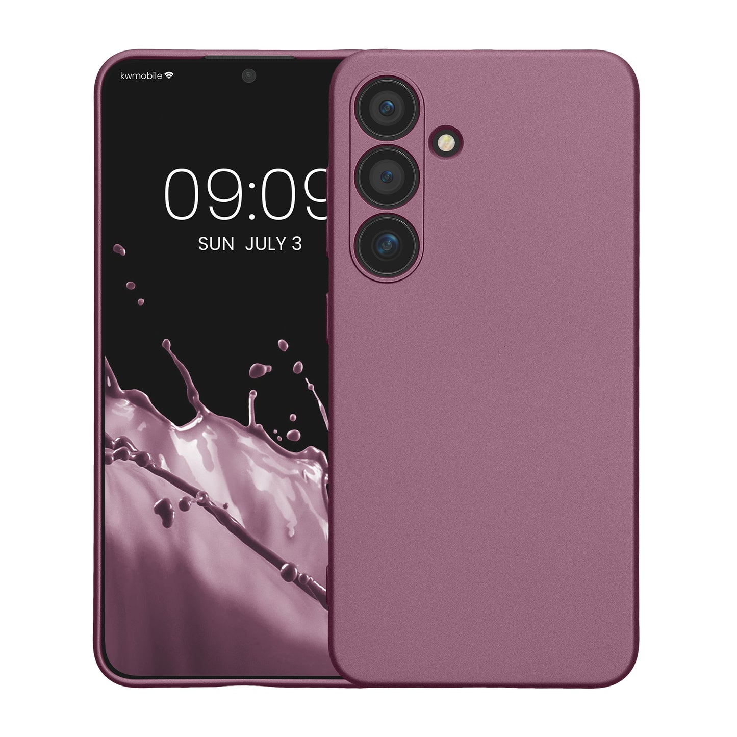 kwmobile Handyhülle für Samsung Galaxy S24 Hülle - weiche Silikon Case metallisch schimmernd - Schutzhülle Cover - Metallic Lavendel Metallic Lavendel