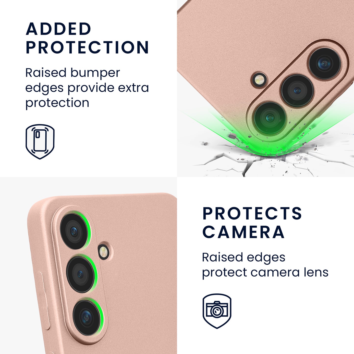 kwmobile Handyhülle für Samsung Galaxy S25 Hülle - weiche Silikon Case metallisch schimmernd - Schutzhülle Cover - Metallic Rosegold Metallic Rosegold