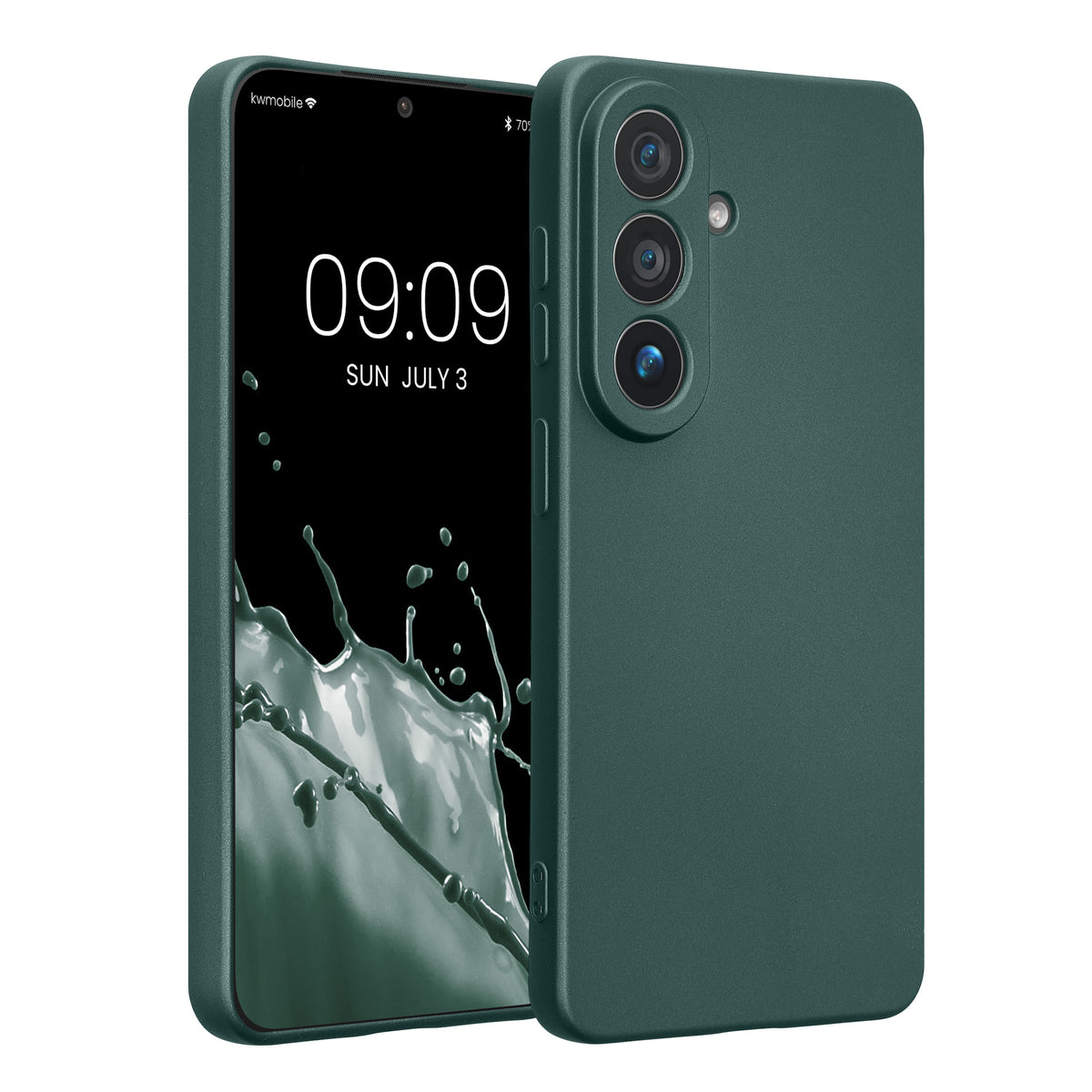 kwmobile Handyhülle für Samsung Galaxy S26 Hülle - weiche Silikon Case metallisch schimmernd - Schutzhülle Cover - Metallic Petrol Metallic Petrol