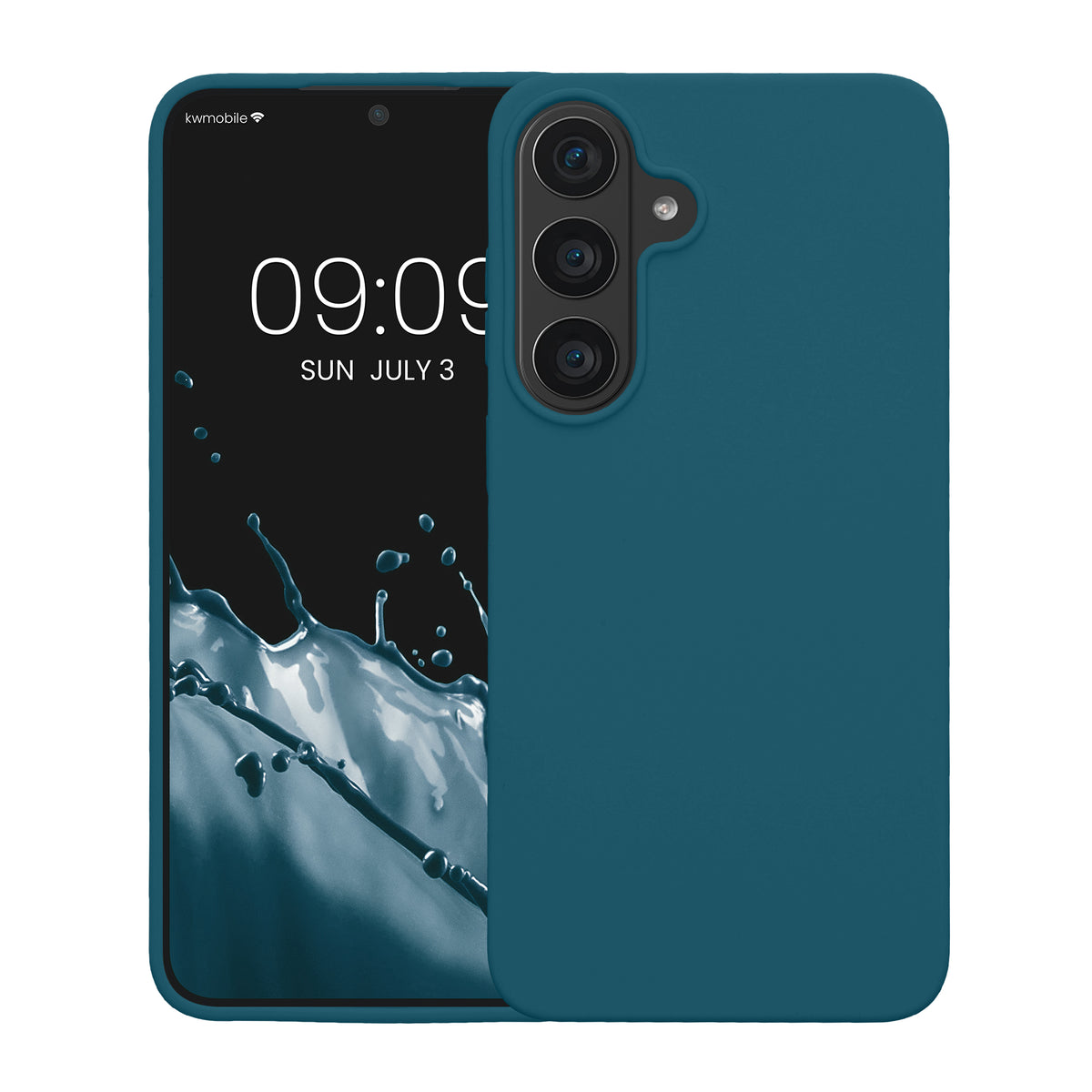 kwmobile Handyhülle für Samsung Galaxy S26 FE Hülle - Case Silikon - Kabelloses Laden - Schutzhülle Cover in Petrol matt Petrol matt