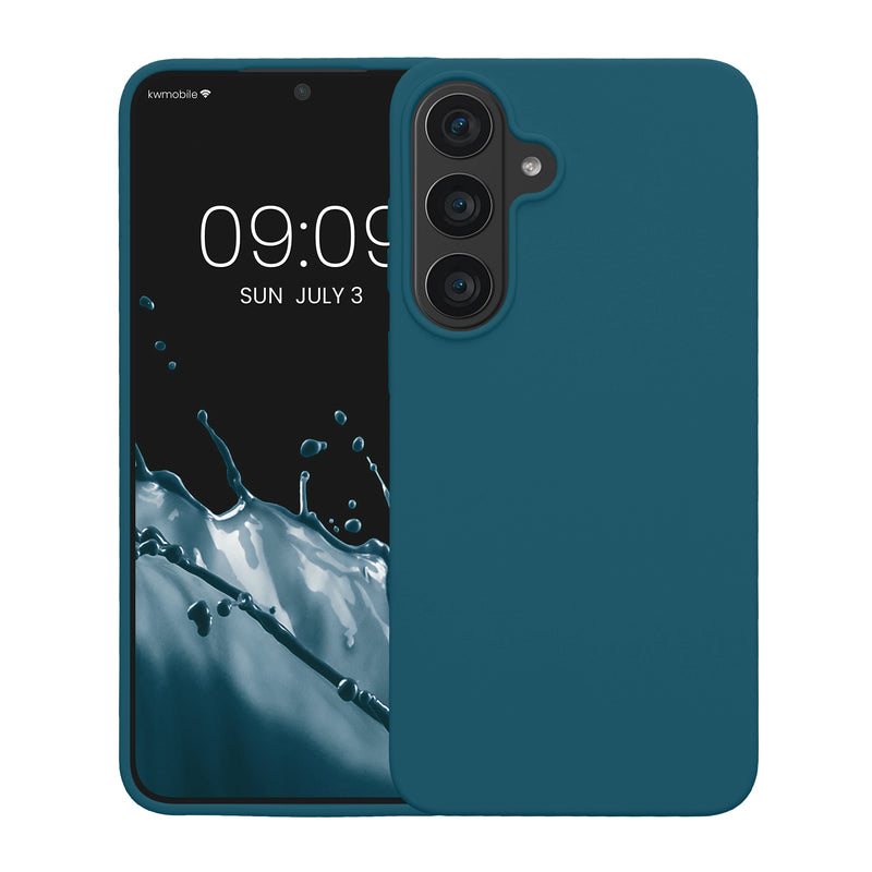 kwmobile Handyhülle für Samsung Galaxy S26 FE Hülle - Case Silikon - Kabelloses Laden - Schutzhülle Cover in Petrol matt Petrol matt