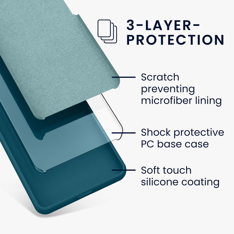 kwmobile Handyhülle für Samsung Galaxy S26 FE Hülle - Case Silikon - Kabelloses Laden - Schutzhülle Cover in Petrol matt Petrol matt