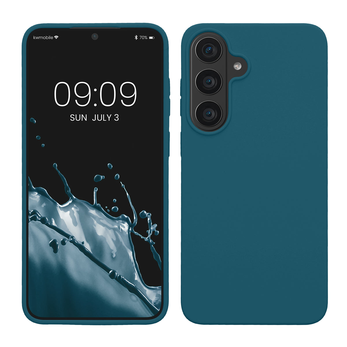 kwmobile Handyhülle für Samsung Galaxy S26 FE Hülle - Case Silikon - Kabelloses Laden - Schutzhülle Cover in Petrol matt Petrol matt