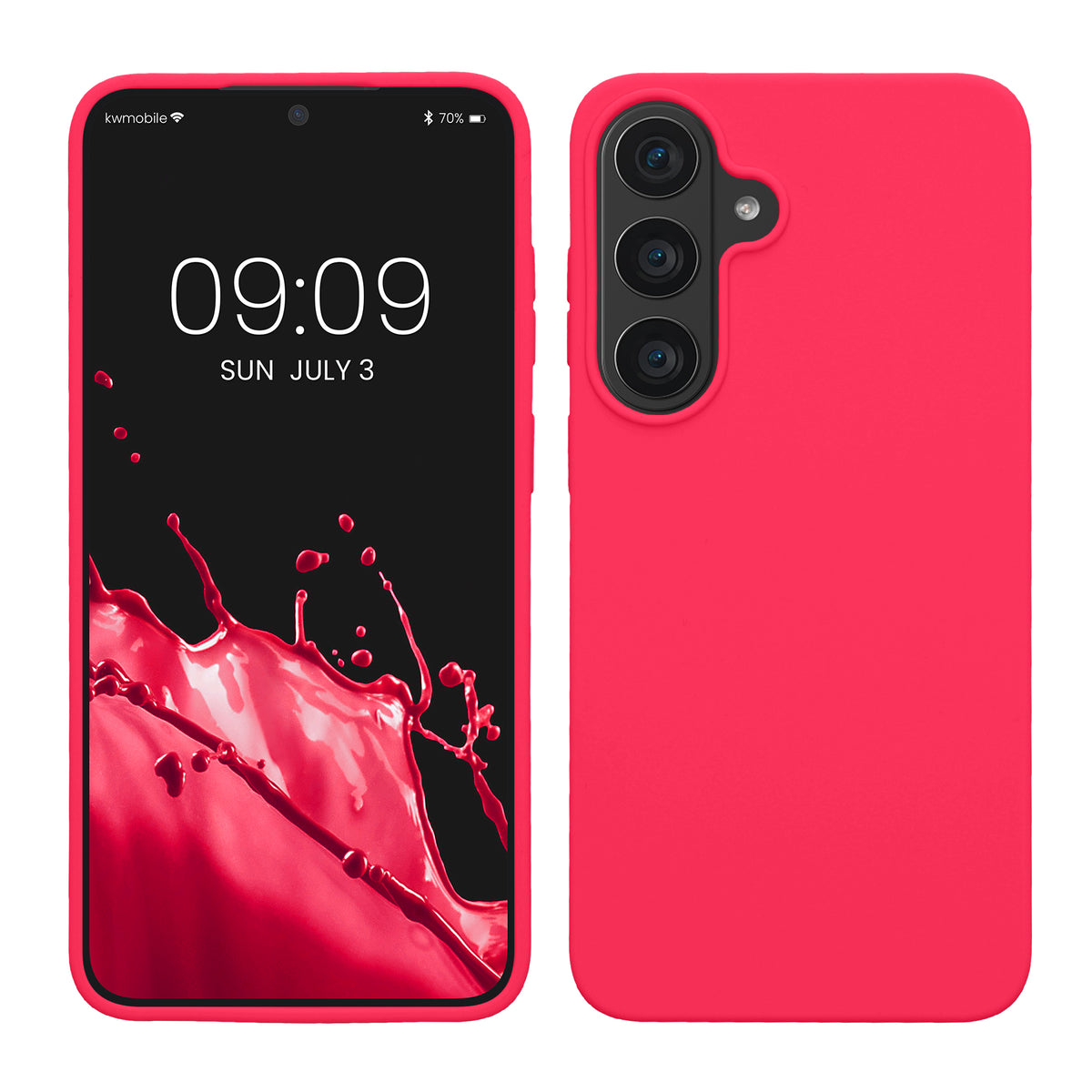 kwmobile Handyhülle für Samsung Galaxy S26 FE Hülle - Case Silikon - Kabelloses Laden - Schutzhülle Cover in Neon Pink Neon Pink