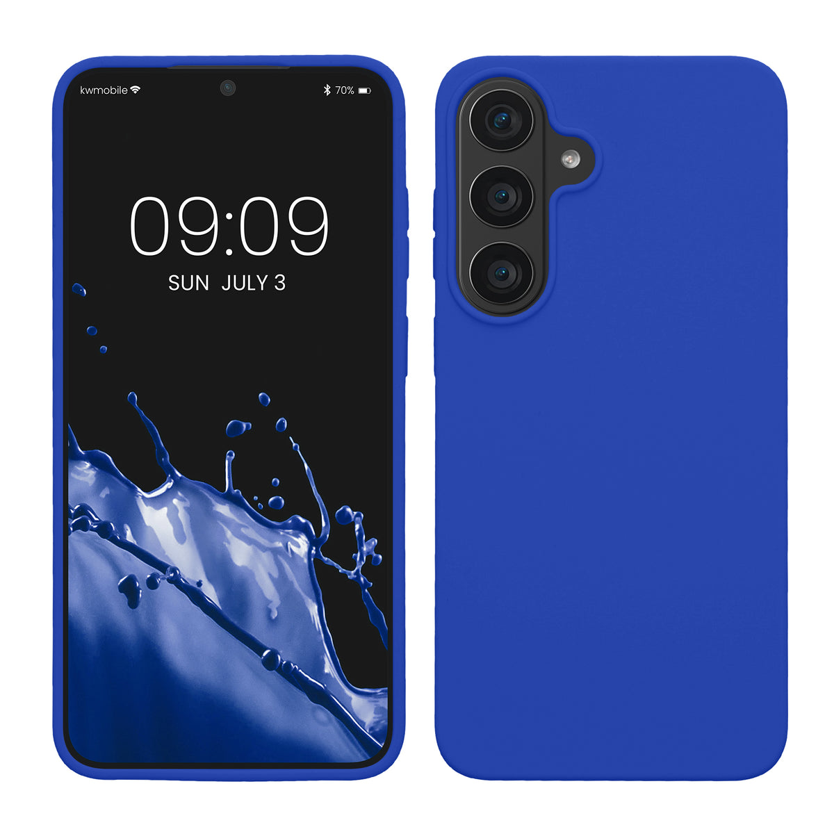 kwmobile Handyhülle für Samsung Galaxy S26 FE Hülle - Case Silikon - Kabelloses Laden - Schutzhülle Cover in Baltik Blau Baltik Blau