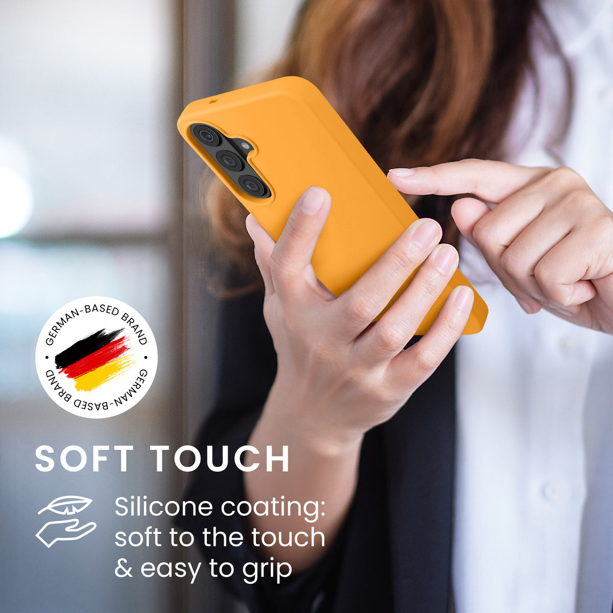 kwmobile Handyhülle für Samsung Galaxy S26 FE Hülle - Case Silikon - Kabelloses Laden - Schutzhülle Cover in Fruity Orange Fruity Orange