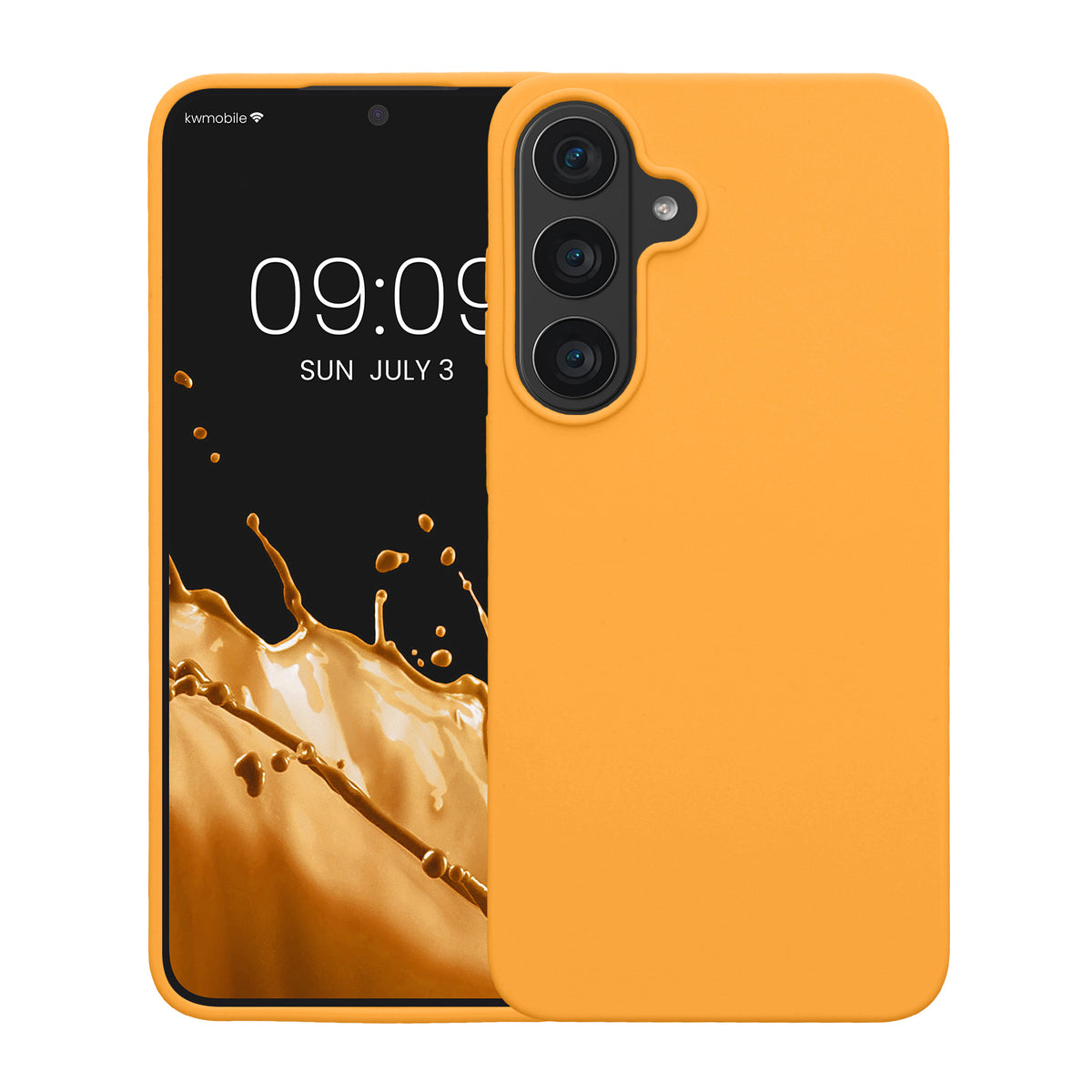 kwmobile Handyhülle für Samsung Galaxy S26 FE Hülle - Case Silikon - Kabelloses Laden - Schutzhülle Cover in Fruity Orange Fruity Orange
