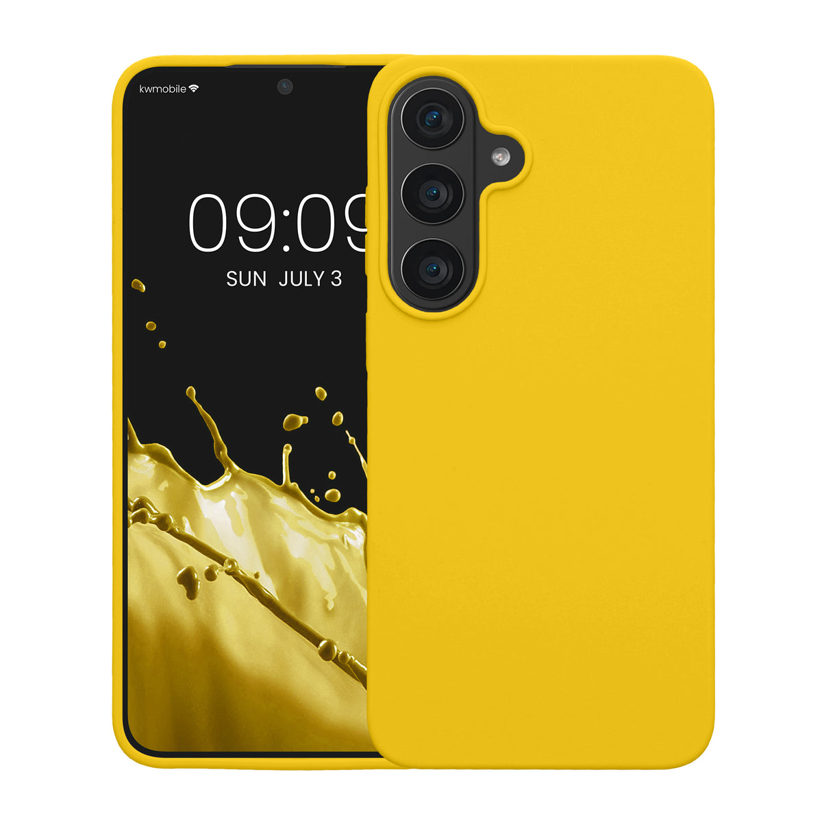 kwmobile Handyhülle für Samsung Galaxy S26 FE Hülle - Case Silikon - Kabelloses Laden - Schutzhülle Cover in Strahlend Gelb Strahlend Gelb