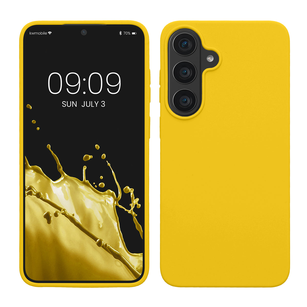 kwmobile Handyhülle für Samsung Galaxy S26 FE Hülle - Case Silikon - Kabelloses Laden - Schutzhülle Cover in Strahlend Gelb Strahlend Gelb