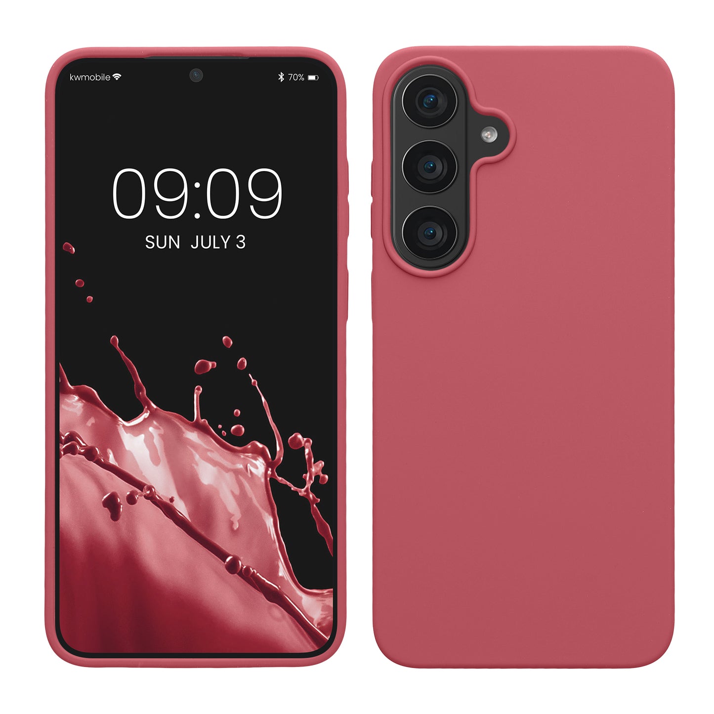 kwmobile Handyhülle für Samsung Galaxy S26 FE Hülle - Case Silikon - Kabelloses Laden - Schutzhülle Cover in Dark Rose Dark Rose