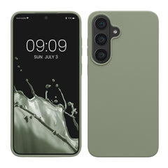 kwmobile Handyhülle für Samsung Galaxy S26 FE Hülle - Case Silikon - Kabelloses Laden - Schutzhülle Cover in Graugrün Graugrün