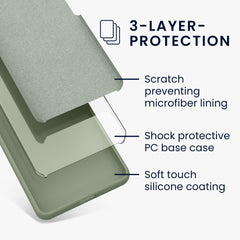 kwmobile Handyhülle für Samsung Galaxy S26 FE Hülle - Case Silikon - Kabelloses Laden - Schutzhülle Cover in Graugrün Graugrün