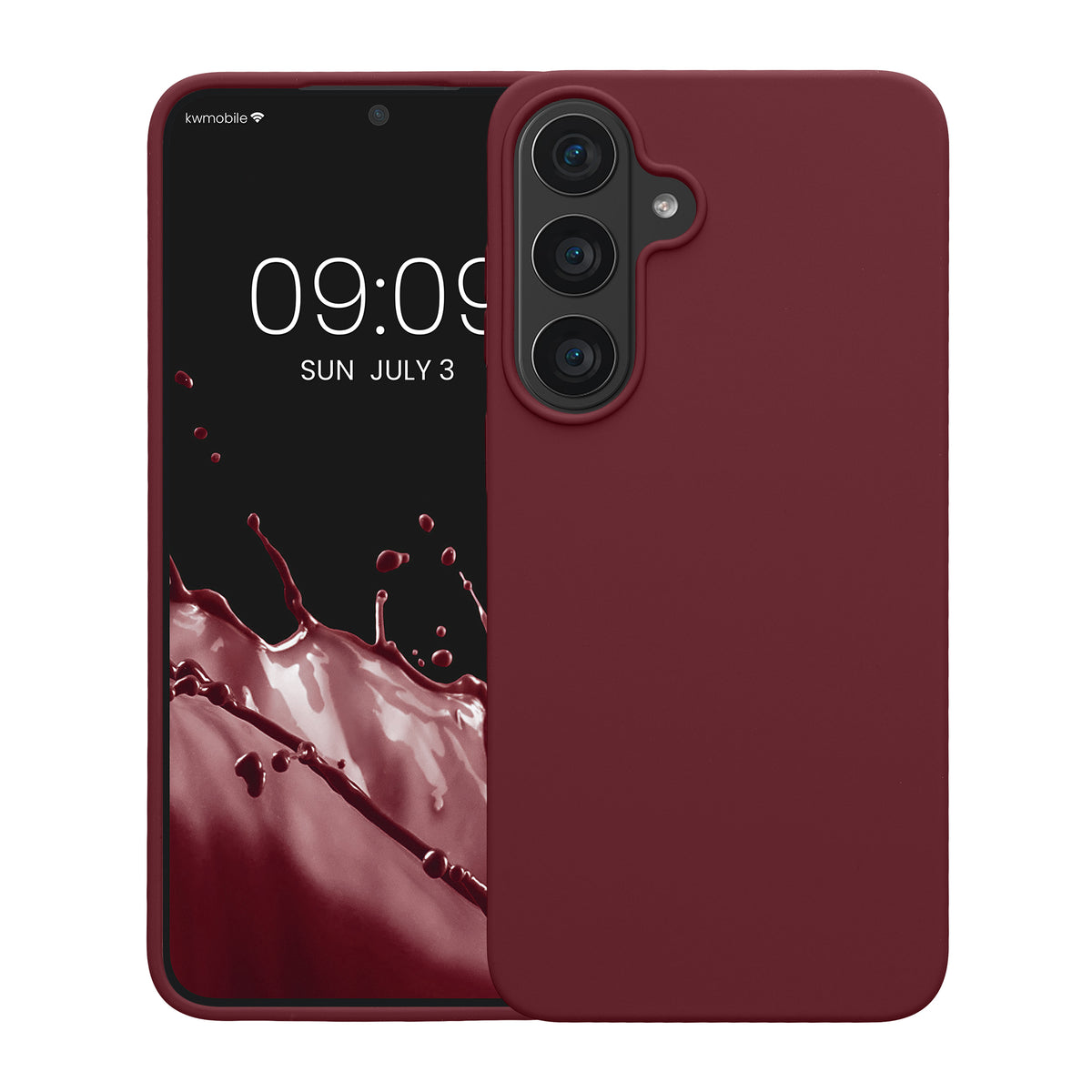 kwmobile Handyhülle für Samsung Galaxy S26 FE Hülle - Case Silikon - Kabelloses Laden - Schutzhülle Cover in Bordeaux Violett Bordeaux Violett