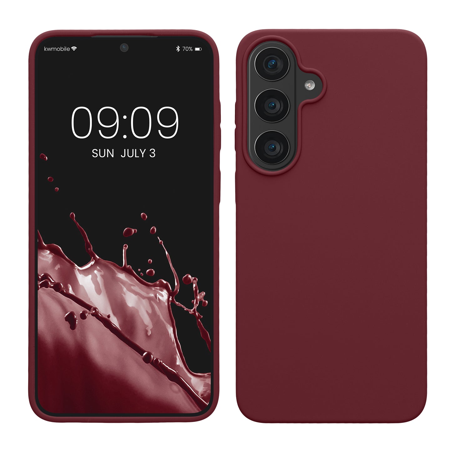 kwmobile Handyhülle für Samsung Galaxy S26 FE Hülle - Case Silikon - Kabelloses Laden - Schutzhülle Cover in Bordeaux Violett Bordeaux Violett