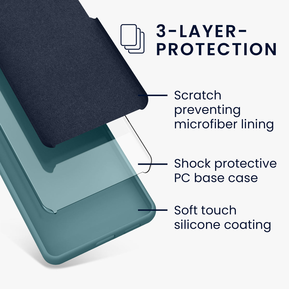 kwmobile Handyhülle für Samsung Galaxy S26 FE Hülle - Case Silikon - Kabelloses Laden - Schutzhülle Cover in Arctic Night Arctic Night