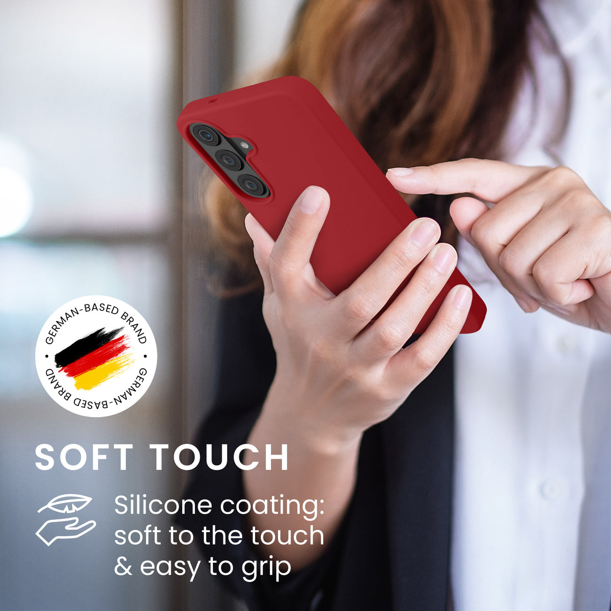 kwmobile Handyhülle für Samsung Galaxy S26 FE Hülle - Case Silikon - Kabelloses Laden - Schutzhülle Cover in Rhabarber Rot Rhabarber Rot