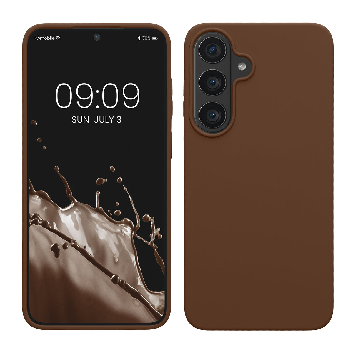 kwmobile Handyhülle für Samsung Galaxy S26 FE Hülle - Case Silikon - Kabelloses Laden - Schutzhülle Cover in Chocolate Chocolate