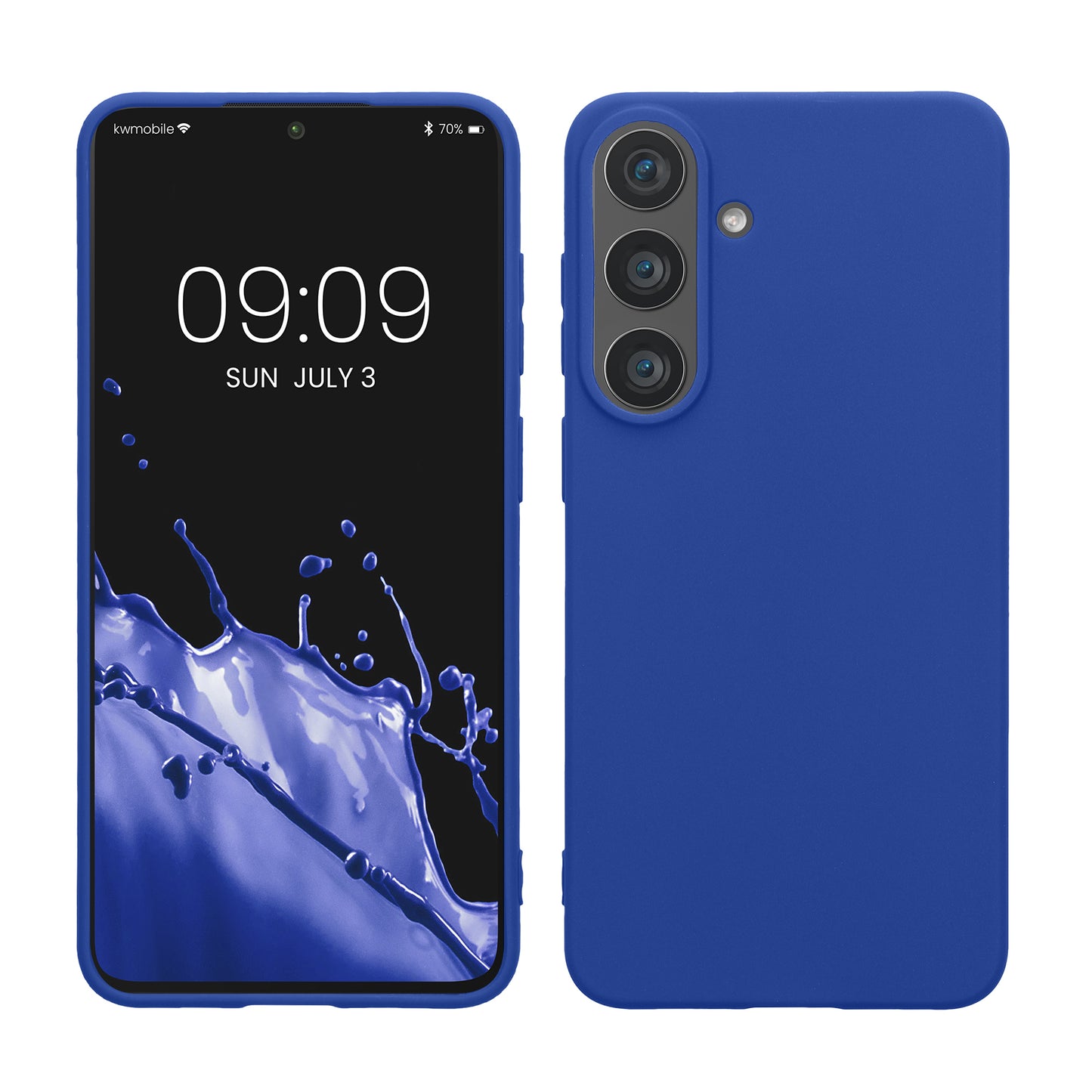 kwmobile Hülle für Samsung Galaxy S26 FE TPU Case - Handyhülle unterstützt kabelloses Laden, flexible Schutzhülle, gummiertes Cover in Baltik Blau Baltik Blau