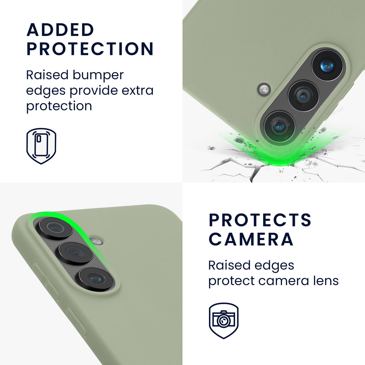 kwmobile Hülle für Samsung Galaxy S26 FE TPU Case - Handyhülle unterstützt kabelloses Laden, flexible Schutzhülle, gummiertes Cover in Graugrün Graugrün