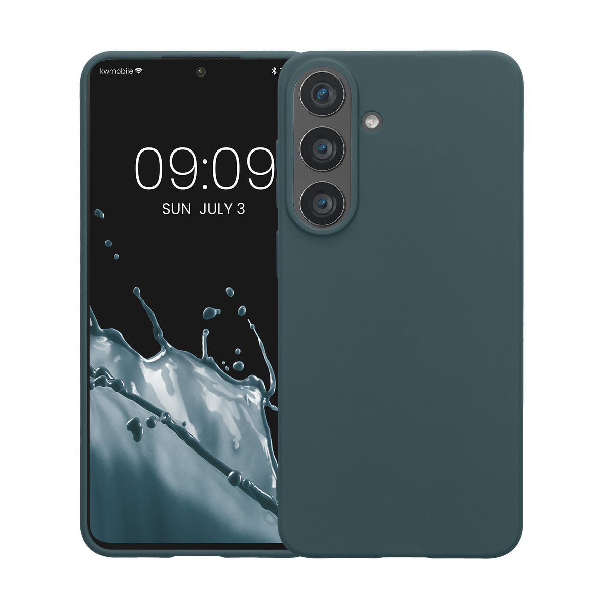 kwmobile Hülle für Samsung Galaxy S26 FE TPU Case - Handyhülle unterstützt kabelloses Laden, flexible Schutzhülle, gummiertes Cover in Dunkler Schiefer Dunkler Schiefer