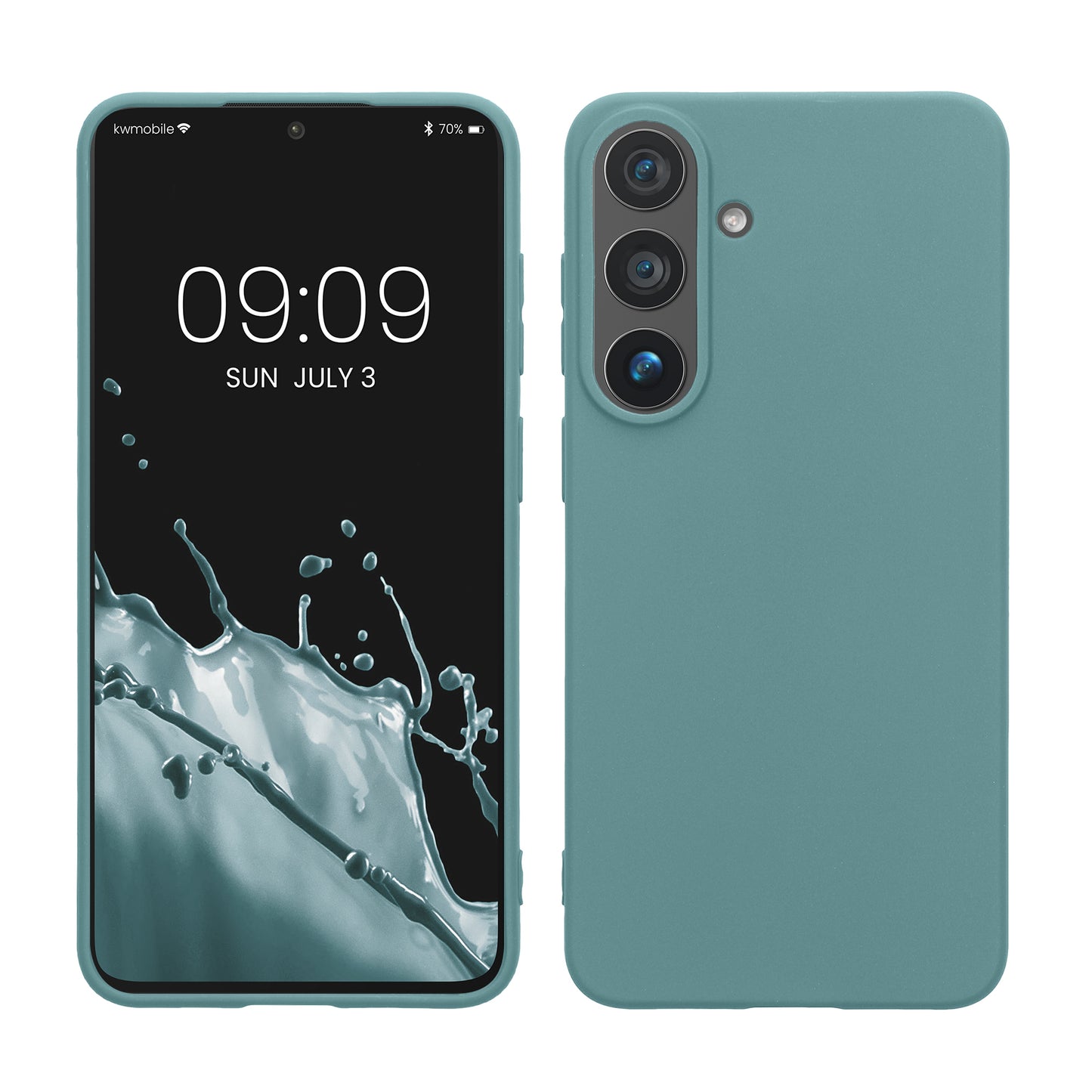 kwmobile Hülle für Samsung Galaxy S26 FE TPU Case - Handyhülle unterstützt kabelloses Laden, flexible Schutzhülle, gummiertes Cover in Arctic Night Arctic Night