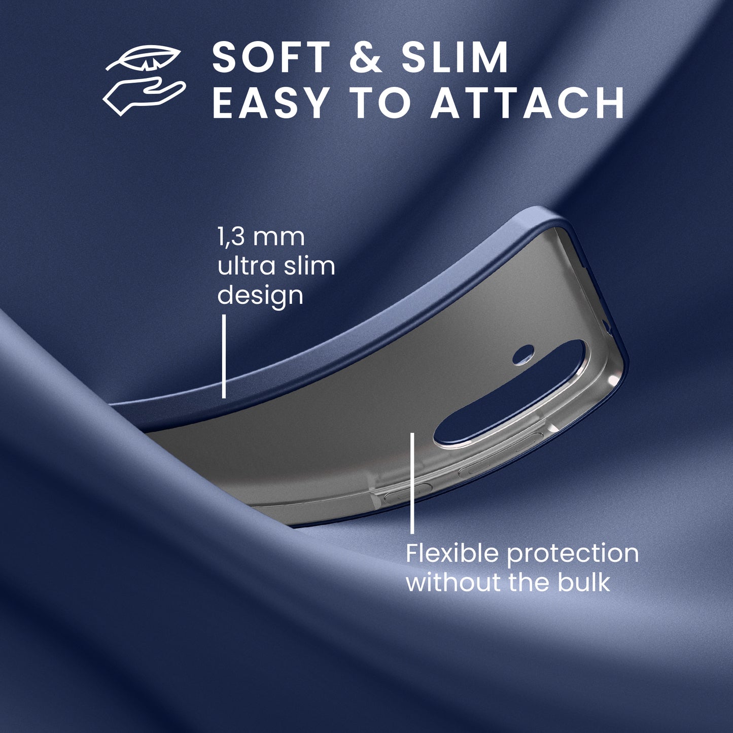 kwmobile Handyhülle für Samsung Galaxy S26 FE Hülle - Silikon Case metallisch schimmernd - Schutzhülle Cover - Metallic Blau Metallic Blau