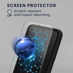 kwmobile Handyhülle mit 2x Displayschutzfolien kompatibel mit Samsung Galaxy S21 Hülle - Screen Protector aus gehärtetem Glas - kabelloses Laden - Schwarz Schwarz