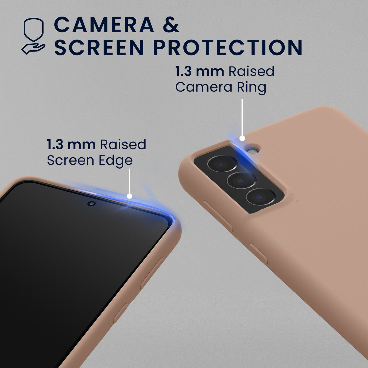 kwmobile Handyhülle mit 2x Displayschutzfolien kompatibel mit Samsung Galaxy S21 Hülle - Screen Protector aus gehärtetem Glas - kabelloses Laden - Altrosa matt Altrosa matt