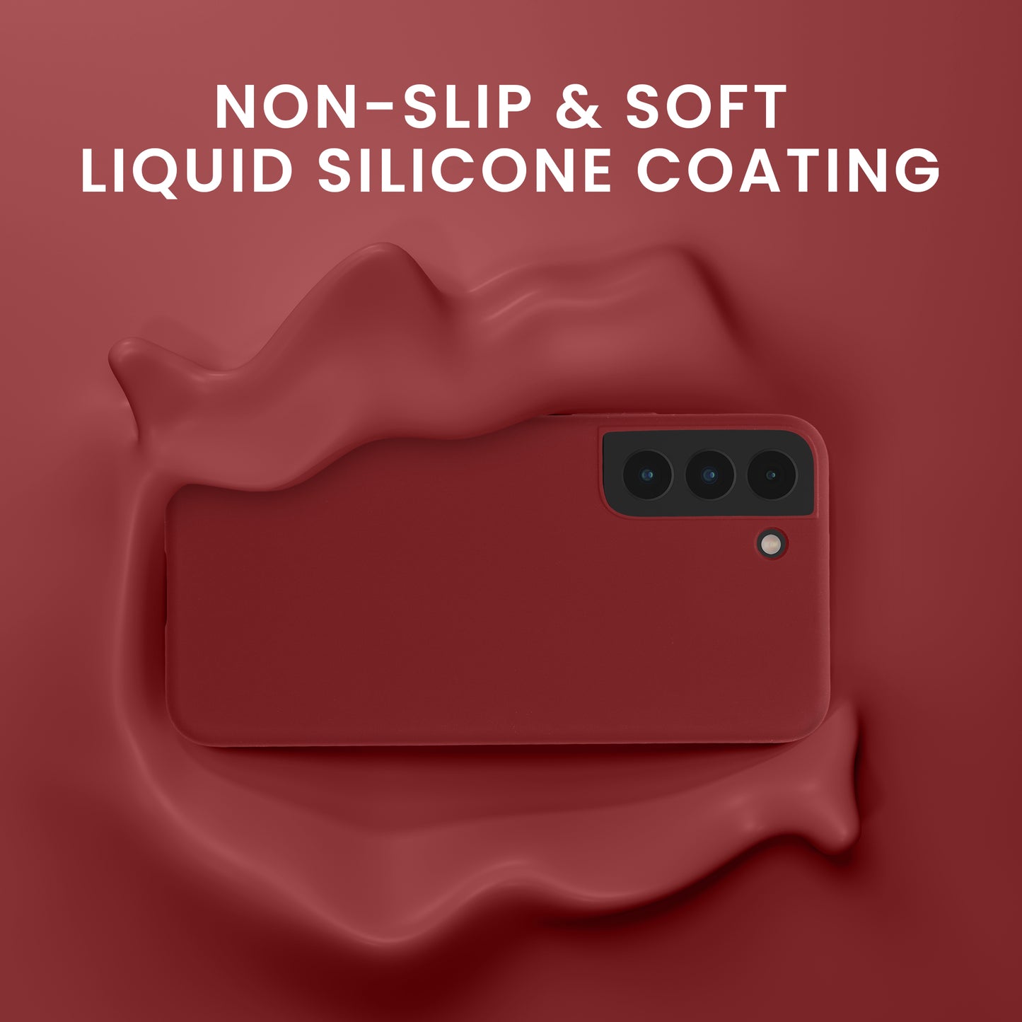 kwmobile Handyhülle mit 2x Displayschutzfolien kompatibel mit Samsung Galaxy S22 Hülle - Screen Protector aus gehärtetem Glas - kabelloses Laden - Bordeaux Violett Bordeaux Violett