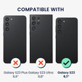 kwmobile Handyhülle mit 2x Displayschutzfolien kompatibel mit Samsung Galaxy S23 Hülle - Screen Protector aus gehärtetem Glas - kabelloses Laden - Schwarz Schwarz