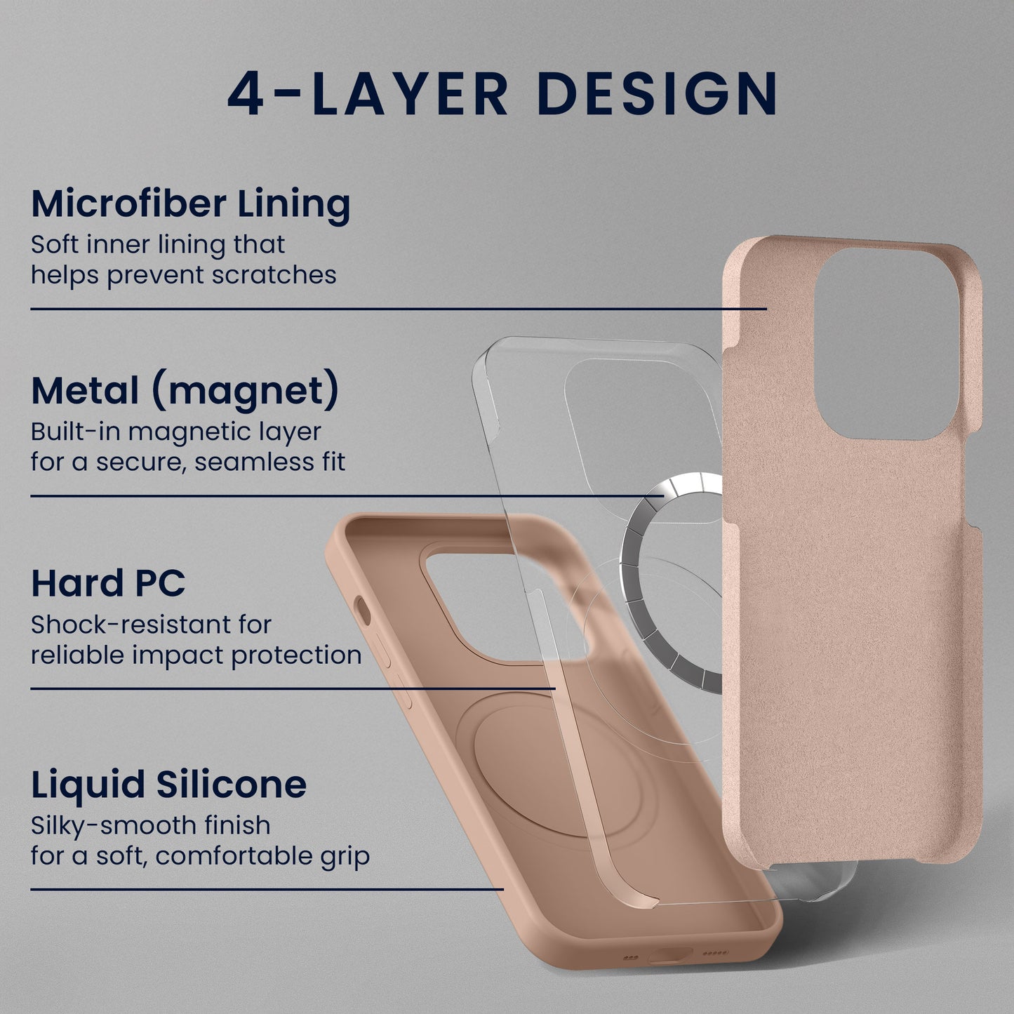 kwmobile Handyhülle mit 2x Displayschutzfolien kompatibel mit Samsung Galaxy S23 Hülle - Screen Protector aus gehärtetem Glas - kabelloses Laden - Altrosa matt Altrosa matt
