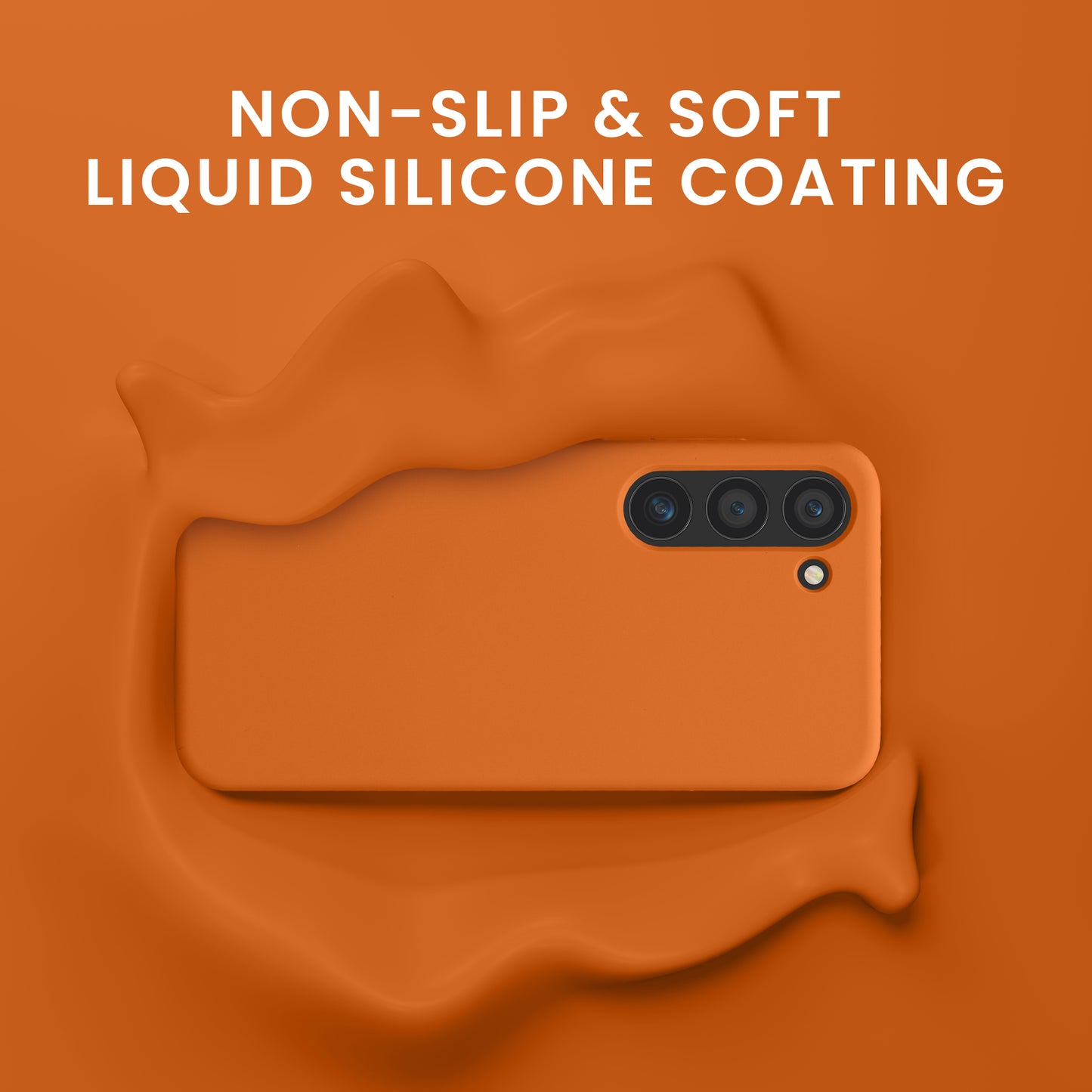 kwmobile Handyhülle mit 2x Displayschutzfolien kompatibel mit Samsung Galaxy S23 Hülle - Screen Protector aus gehärtetem Glas - kabelloses Laden - Fruity Orange Fruity Orange